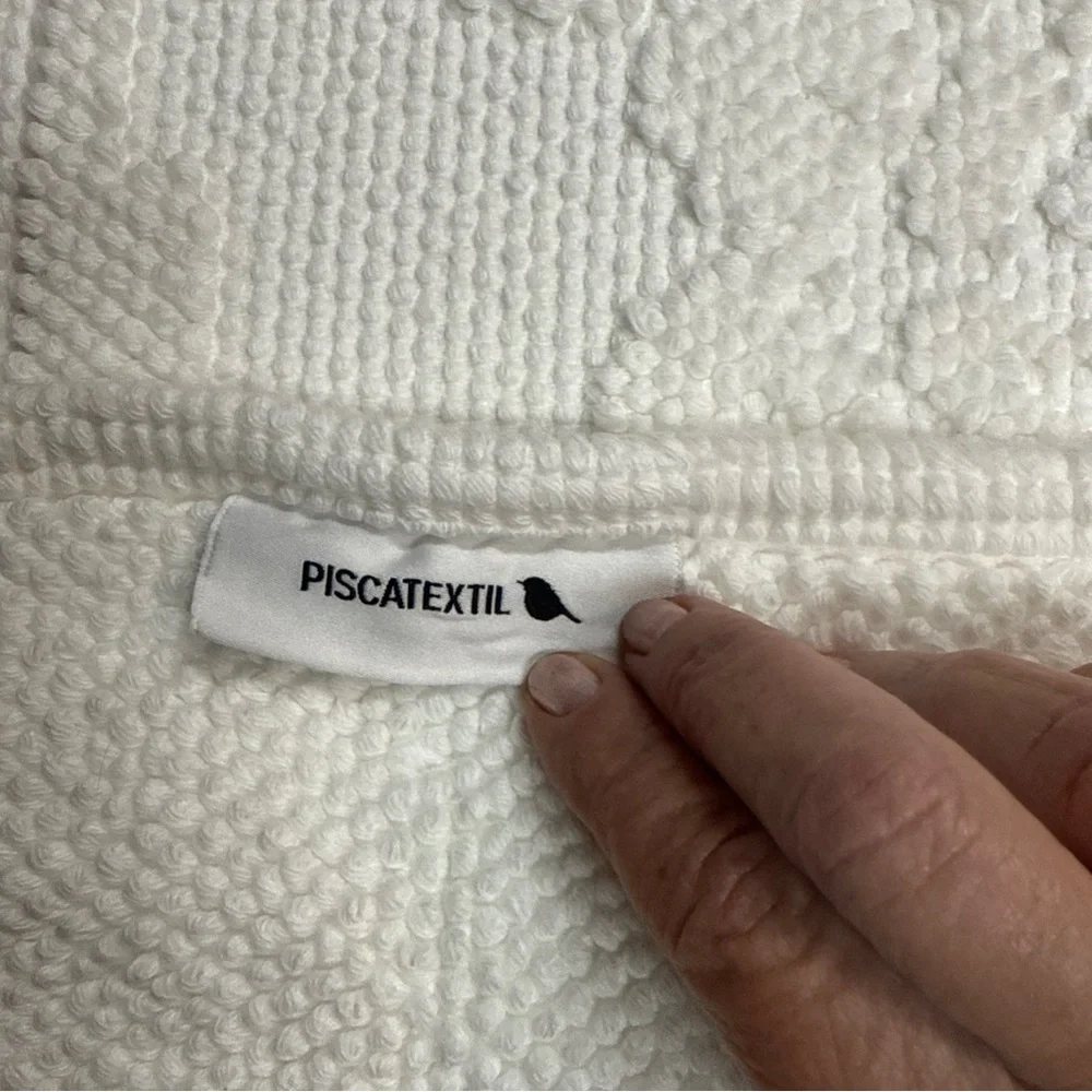 Piscatextile Bath Rug COTTON OEKO-TEX White 20 X31” Made In Portugal NWT